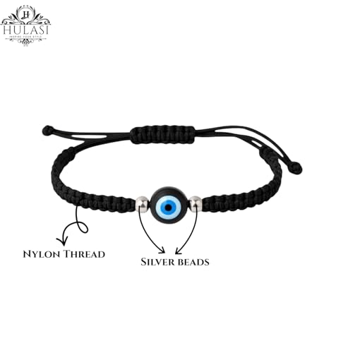 Image of 925 Sterling Silver Evil Eye Bracelet for Men and Women - Nazariya Ankh wala Pure Chandi Ka Hand Band | Buri Nazar se Protection ke Liye | Najar Battu