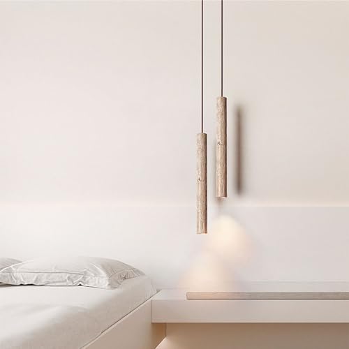 Lámpara de escalera rústica para iluminar techos altos con mármol 3