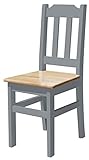STUHL k koma Grau Holzstuhl MASSIV Kiefer Holz -NEU restaurantstuhl hotelstuhl Landhausstil (Kiefer Lackiert)