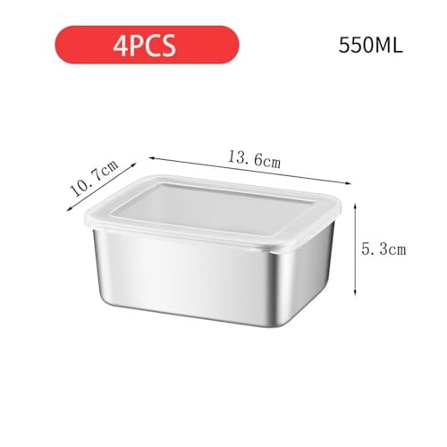 Fiambrera de acero inoxidable GHHZML recipiente rectangular con tapa 3