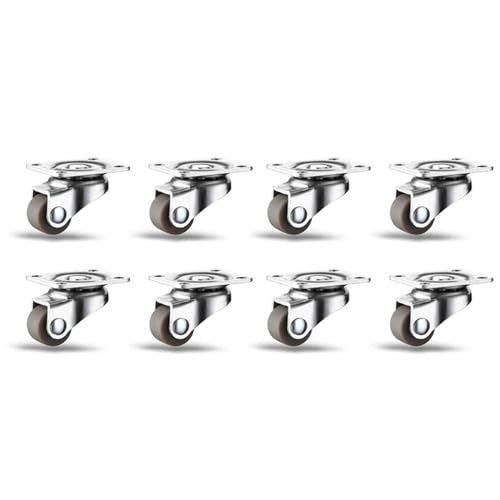 Roulettes pivotantes en caoutchouc 0.5" lot de 8 mini roues profil bas