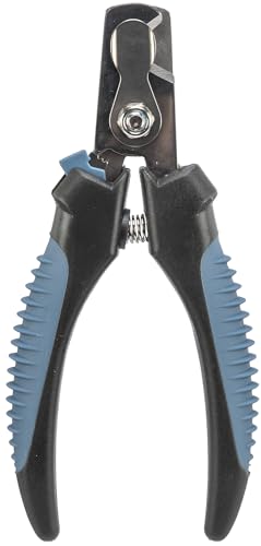 TRIXIE Krallenschere für Hunde, Katzen, Kleintiere und Vögel - Sicherheitsverschluss - Begrenzung verhindert starkes kürzen - Edelstahl - gummierte Kunststoffgriffe - schwarz/blau - 13 cm - 2371