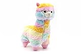 Alpaka Regenbogen Plüsch-Tier 27 cm groß niedliches weiches Kuschel-Tier Lama Rainbow Spielzeug bunt Baby Valentinstag Geburtstag Weihnachten Hochzeitstag Geschenkideen (Alpaka bunt 27 cm)