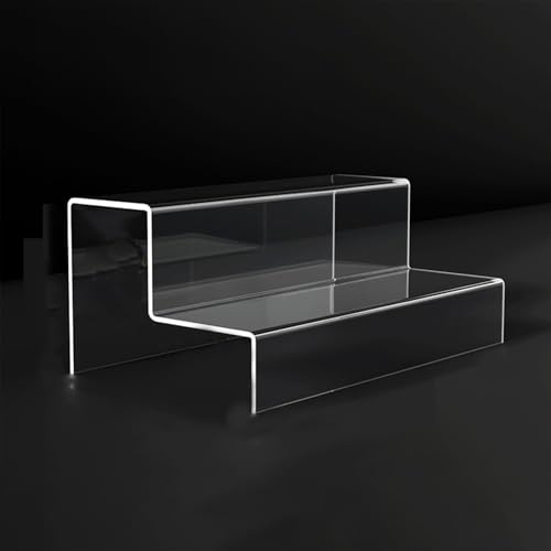 Expositor acrílico transparente – Estantes acrílicos trapezoidales para muñecas, zapatos, perfumes, cosméticos y postres (30 x 17 x 12,5 cm)