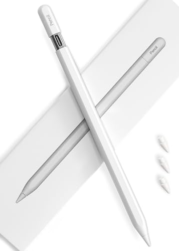 Aplfan Pencil USB-C for Apple iPad 2018-2026: Slide-Switch Hidden-Port Stylus with Tilt Sensitivity & Palm Rejection Pen for iPad 6-11th Mini 5-7th Air 3-5th/M2/M3 Pro 11/12.9/13(M4/M5) White