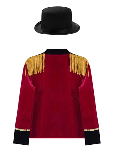 Unisex Girls Boys Circus Ringmaster Magic Outfit Kids Drum Major Jacket Marching Band Uniform4