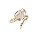 Bagues Menottes Bagues Personnalité N-iche Fashion Design The Open Opal Ring T-ulip Flowers Rings Bagues Menottes Bagues