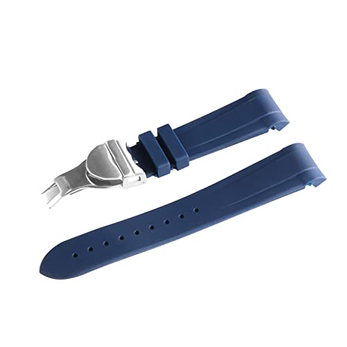 Bracelet de montre noir étanche 22mm en caoutchouc silicone avec boucle or