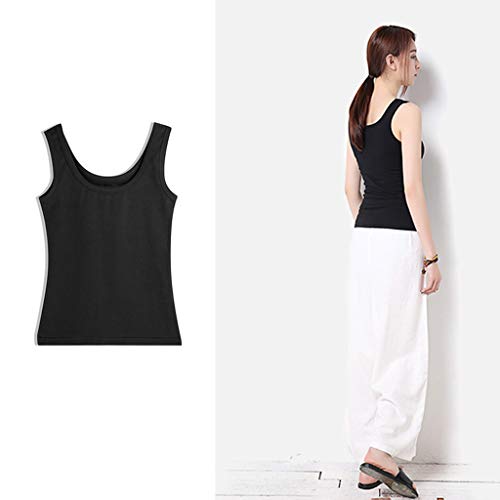 Homyl U-pescoço Elastic Camisole Regatas Para Mulheres Calções XXL Branco E Preto