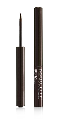 Marcelle Dip-Pen Liquid Eyeliner, True Brown, Hypoallergenic and Fragrance-Free, 0.05 fl oz
