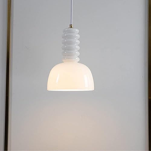 Luminaire de cuisine îlot suspendu en verre blanc pour illuminer vos dîners