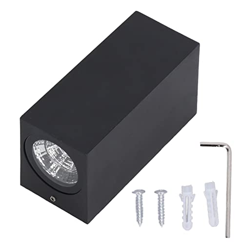 Pilipane Aplique de pared LED de doble cabeza de aluminio impermeable, lámpara moderna para exteriores para patio, villa, cafetería, restaurante, cuentas de lámpara COB de 12 W, 15x8x7cm (Luz cálida)
