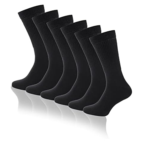 Hosierydirect 6 Pairs Mens Extra Wide Comfort Fit Diabetic Socks | Big Foot Oedma Poor Circulation Mens Socks |UK Sizes 11 -14 (EU 44-47 ) 6 Pack All Black Big Foot Socks Cover