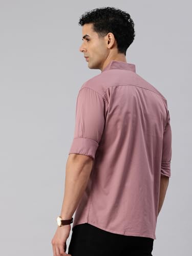 Image of Majestic Man Men's Cotton Slim Fit Solid Casual Shirt