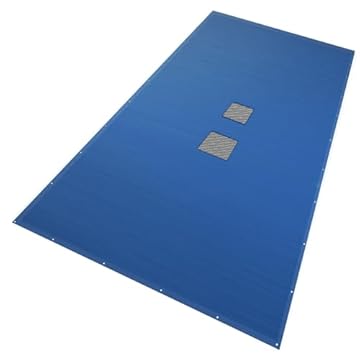 VOUNOT® Telone Rettangolare per Piscine 10 x 5 m, Telo di Copertura per Piscina in PE da 160 g/m² con Rete di Drenaggio Centrale Coperta Protezione, Blu-Grigio