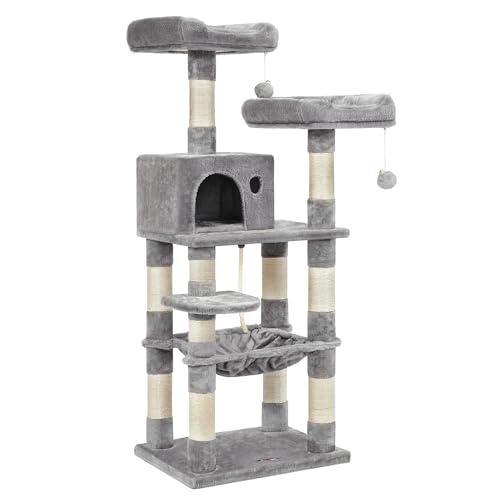 FEANDREA Cat Tree, Cat Tower for Indoor Cats, 56.3-Inch Cat