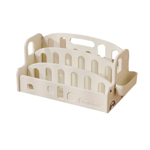 KCNN 子供用本棚収納ツーインワン大容量収納ラック赤ちゃんのおもちゃ本オーガナイザー本棚整理整頓の習慣を身につけ、部屋がきれいになり、シンプルでかわいいギフト幼稚園ギフト (ホワイト,57*26*28cm)