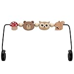 Kinhzrude Baby Bouncer Toy Bar, Compatible with BabyBjorn Bouncer Balance Soft & Bliss, Rotatable Wooden Toy Bar Attachment for Babies, Sensory Development Toy (Adorable animals)