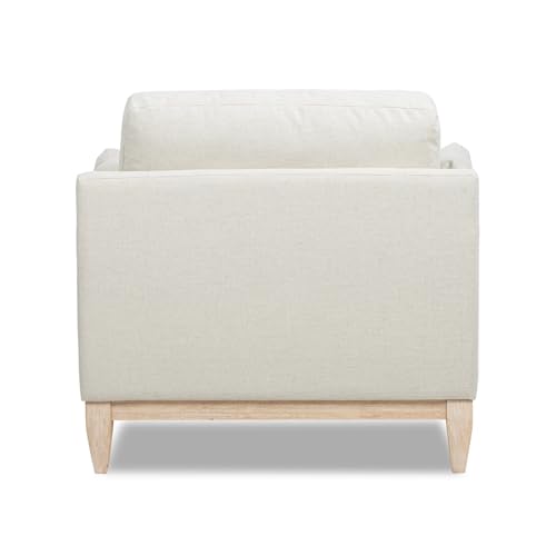 Sillón moderno de lino blanco lavado miniatura 6