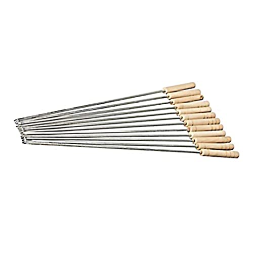 12PCS Brochetas de Kebab Brochetas de Metal Palitos de Brocheta de Acero Inoxidable Palitos para Asar Brochetas para Barbacoa con Mango de Madera Palitos para Asar de Acero Inoxidable para Barbacoa Ut