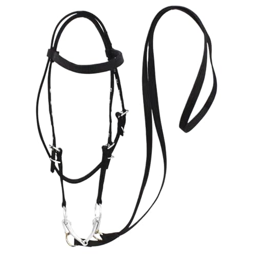 Geteawily Brida de entrenamiento para caballos, cabestro ajustable para caballos - Cabestros de barbilla y garganta para caballos con 3 hebillas ajustables,Cabeza de caballo Headstall Cuerda de plomo
