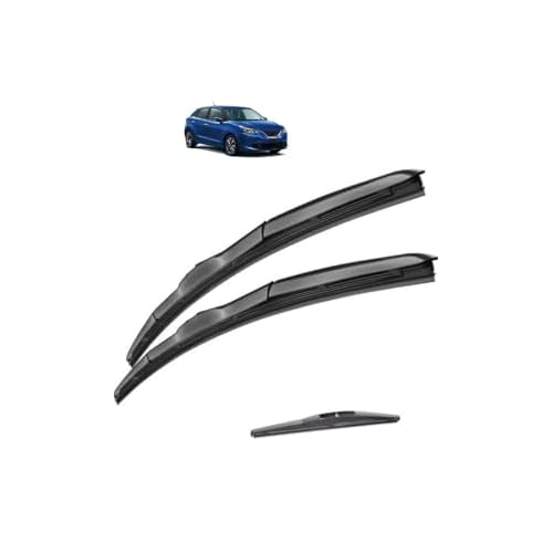 RYU7® Hybrid Wiper Blades Front With Rear Wiper Blade Set Compatible with Maruti Baleno 21"+19"+12" (Set of 3)