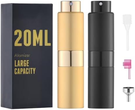 Perfume Travel Refillable Atomizer Bottle: Cologne Spray Mini for Refill - Empty Fragrance Sprayer for Men - Large Size 20ML