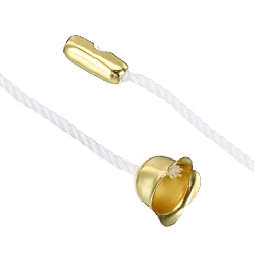 Image of MECCANIXITY Pull Cord for Ceiling Switch, Light Pull Cord String Ceiling Fan String with Connector Pull Chain Extension, White Golden, Pack of 10