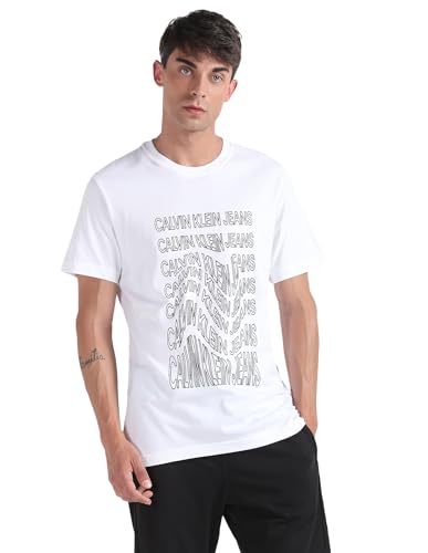 Calvin Klein Jeans Pantalones de natación con logotipo para hombre, Blanco brillante, XXL