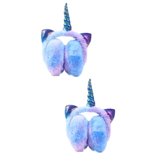 Orejeras de unicornio GALPADA de felpa de lujo calentadores de orejas para mujer