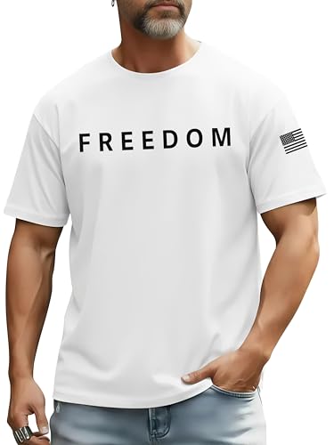 Freedom Charlie Kirk T Shirt for Men Novelty Funny T Shirts America Flag Independence Day 250 Years Patriotic Tees