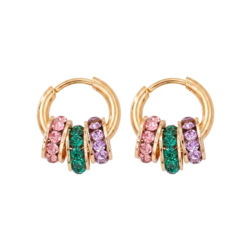 Colorful Multi-Tone Dangle Drop Earrings for Women (Colorful C)