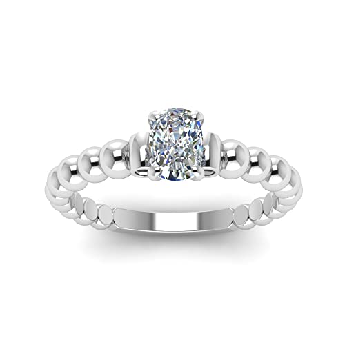 Image of 55Carat Choose Your Gemstone Bead Diamond CZ Engagement Ring sterling silver Emerald Shape Side Stone Engagement Rings Everyday Jewelry Wedding Jewelry Handmade Gifts for Wife US Size 4 to 12