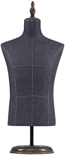 SHANYAYALI Maniquí masculino de mesa, torso, bustos corporales, forma de vestido con base de madera, maniquí de maniquí realista para exhibición de ropa (B)