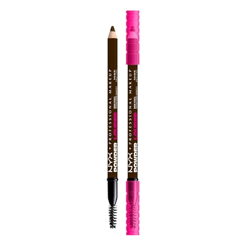 NYX Professional Makeup Powder Louder, Brow Pencil, 12HR Wear, Buildable Thickening Micro-Fibers, Soft Matte Pigments, Natural Brow Look, Vegan Formula, Shade: Ash Brown