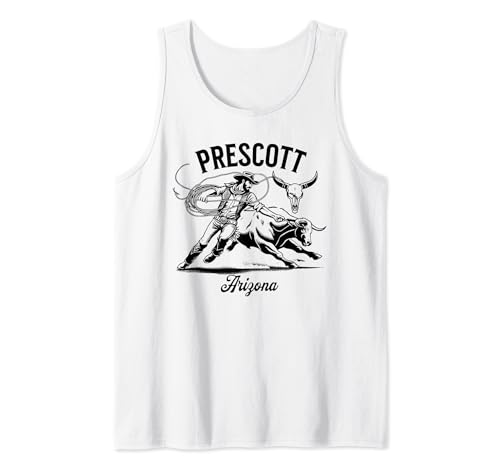 Prescott Arizona Rodeo Bull Rider Steer Wrangler Cowboy Camiseta sin Mangas