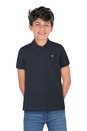 Image of Allen Solly Boys' Pique Polo T-Shirt | Solid | Soft Cotton Pique | Regular Fit | School & Smart Casual Wear