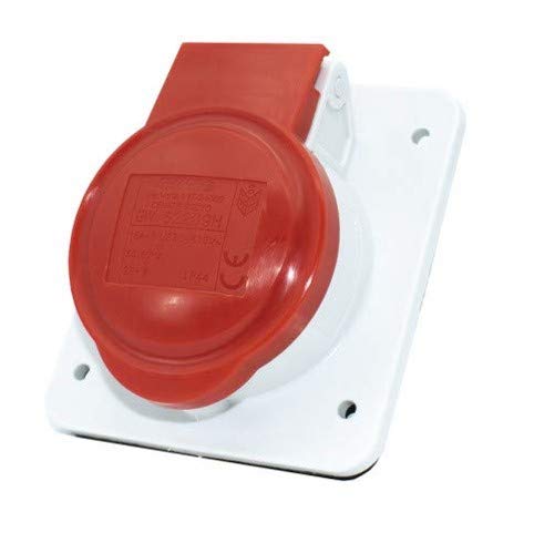 Gewiss10° ANGLED FLUSH-MOUNTING SOCKET-OUTLET HP - IP44-3P+E 16A 380-415V 50/60HZ - RED - 6H - SCREW WIRING PNL.MTG QUICK FIX GW62209H