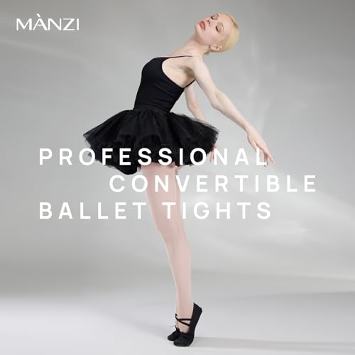 MANZI Convertible Dance Tights Adult Women Pro Transition Ballet Tights Ultra-Soft Pack of 22