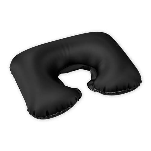 Almofada Travesseiro Protetor de Pescoço Ortopédica Inflável – Apoio Cervical para Viagem, Carro e Avião – Portátil e Ergonômico (Preto)