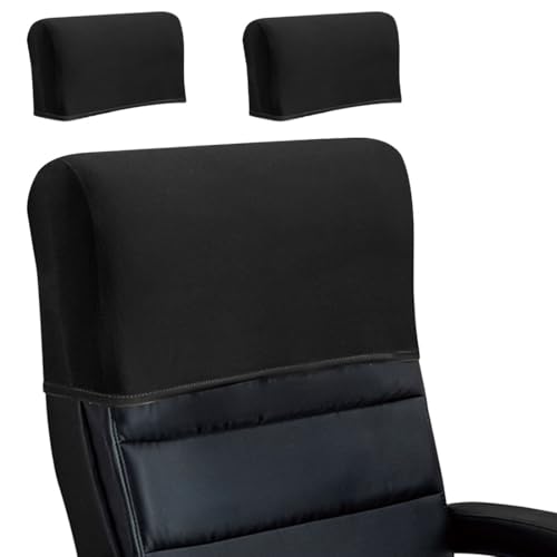 Cubierta elástica para reposacabezas de silla de oficina – Protector de respaldo elástico minimalista de color sólido y grueso, funda deslizante para silla de escritorio de respaldo alto para jefe