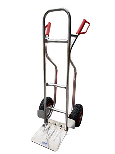 Aluminium Sackkarre, Alu-Sackkarre, Alu-Stapelkarre mit ROLLENLAGER !! GROSSE LADESCHAUFEL 280x280 mm - 4fach verschweißt mit PROFIL für Stabilität! Cover