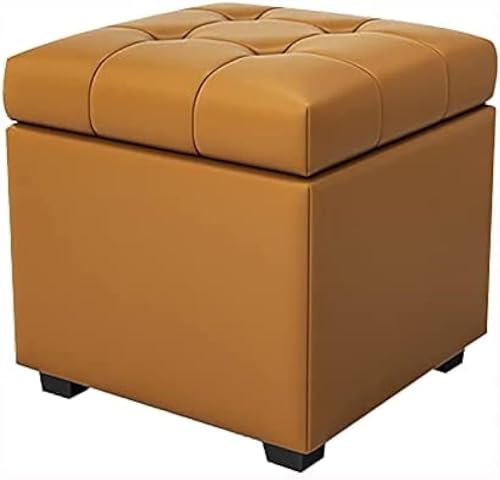 Pouf élégant pour salon et chambre coffre de rangement en cuir