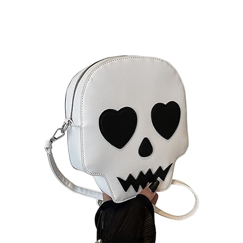Sac crâne blanc avec bandoulière confortable mode Halloween