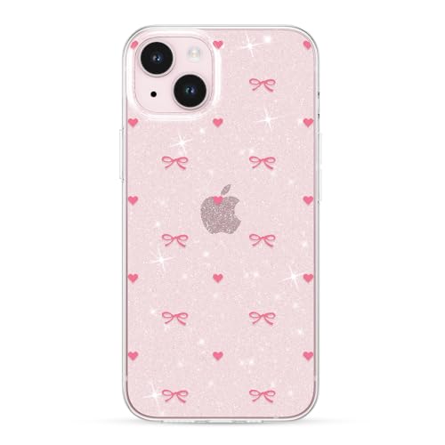 Coque à paillettes iPhone 14 Plus et 15 Plus rose fuchsia antichoc douce ZTOFERA