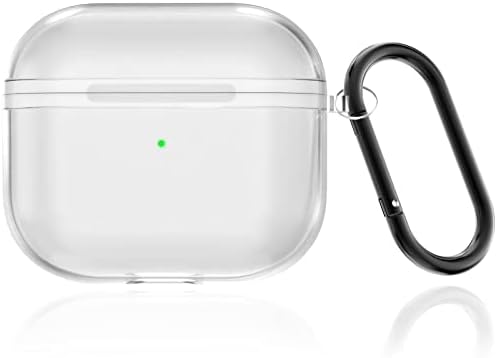 Geekboy Soft TPU Case Cover Compatible for AirPods 3 (2021) with Keychain Portable Shockproof and Dustproof See-Through Protective Cover, Front LED Visible, AirPods 3 Accessories - Clear