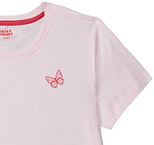 Image of Amazon Brand - Jam & Honey Girl's Plain Regular Fit T-Shirt (Pack of 2) (JHSS20GTSH102 Grey Melange + Lt. Pink 9-10 Years)