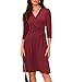 GRACE KARIN Damen Wickelkleid mit V-Ausschnitt Formelles Kleid 2024 Taillenband für Herbst Business Weinrot L Girlande,Herbst günstig Kaufen-GRACE KARIN Damen Wickelkleid mit V-Ausschnitt Formelles Kleid 2024 Taillenband für Herbst Business Weinrot L