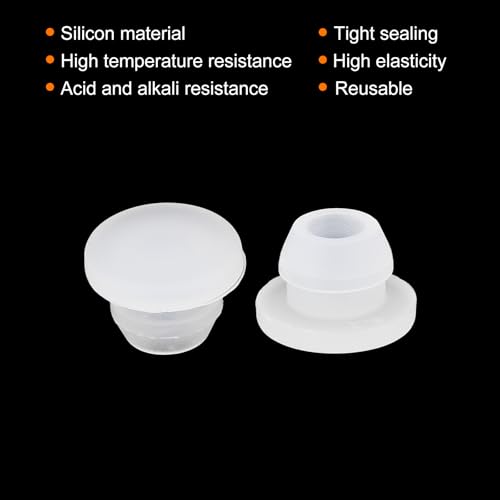 Image of MECCANIXITY 10pcs Silicone Snap in Locking Hole Plugs,5mm /0.2 Inch Mounting Diameter Narrow Groove Width 1.5mm Panel Seal Cover Round for Kitchen Bulkheads Waterproof Sealing Plugs Clear