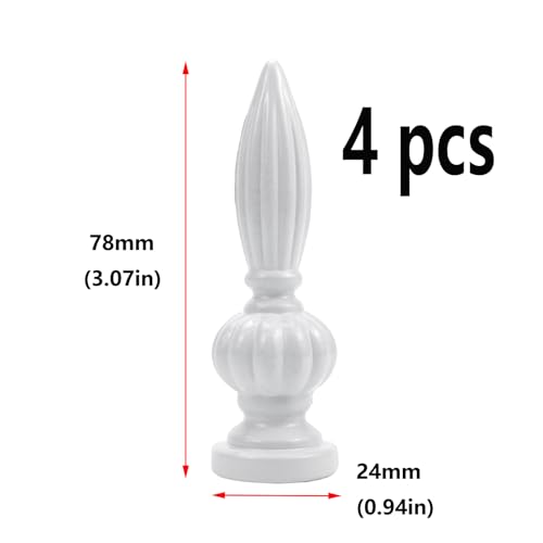 Image of Antrader 4Pcs Lamp Finial,White Decorative Finials for Lamp Shades,3.07 Inch Tall Lamp Finial Cap Knobs, 78x24mm